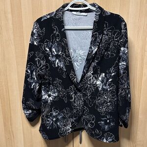 Rickis floral knit style single button blazer